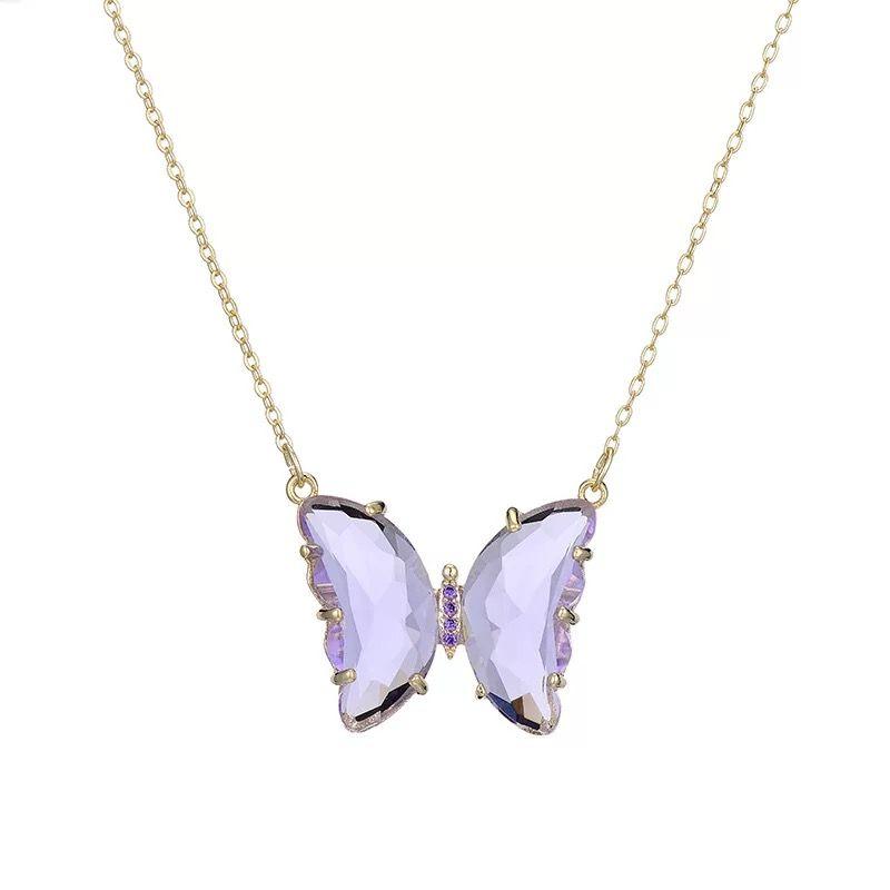 AVR JEWELS Gold-plated Stylish Butterfly Necklace For Women and Girls