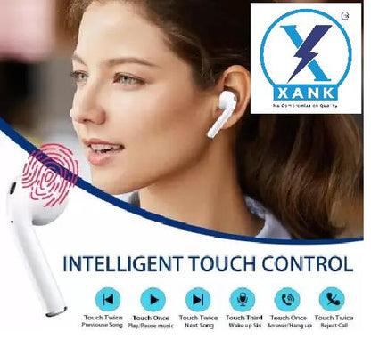 XANK TWS i12 Bluetooth Earphone with Portable Charging Case (White, True Wireless)