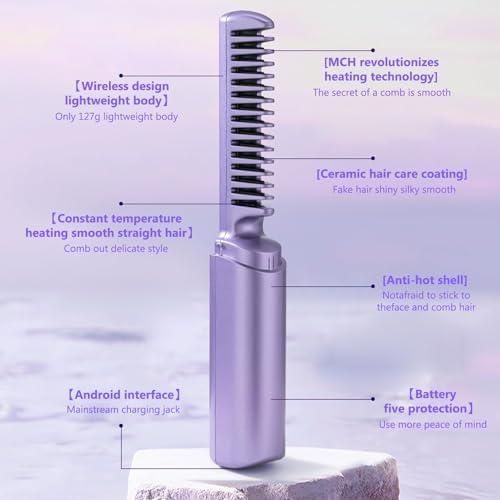 Rechargeable Hot Comb Hair Straightener